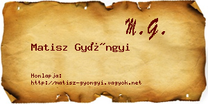 Matisz Gyöngyi névjegykártya